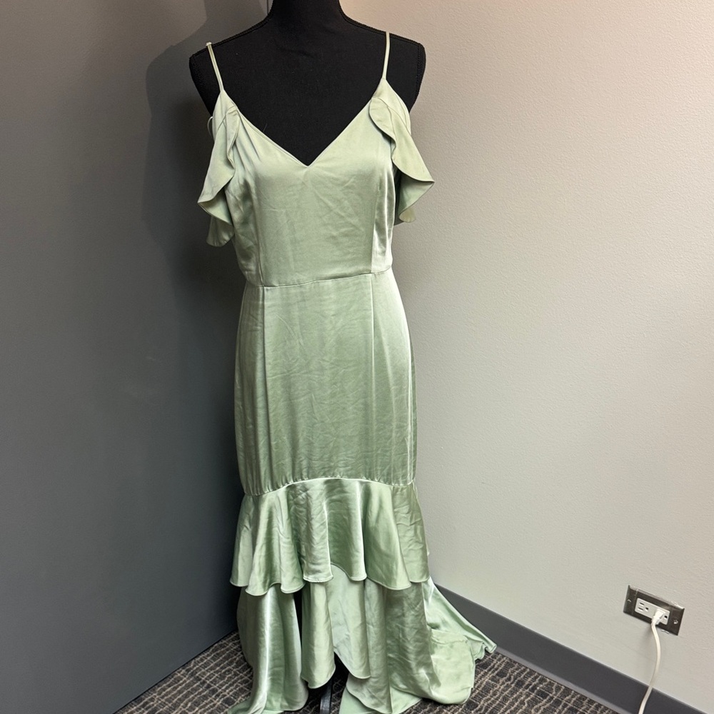 KEEPSAKE the Label Sage Green Ruffled High Low Dress